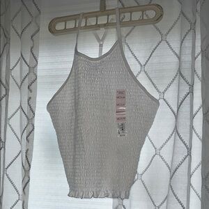 SO Gray Cropped Ribbed Tank Top